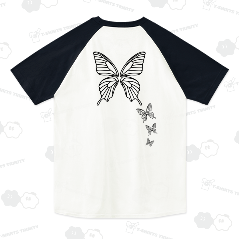 チョウのはね・黒・背面