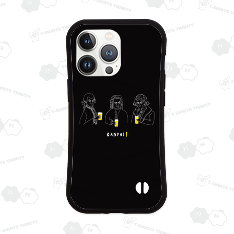 偉人 × BEER(三人の音楽家)白線画-ブラック