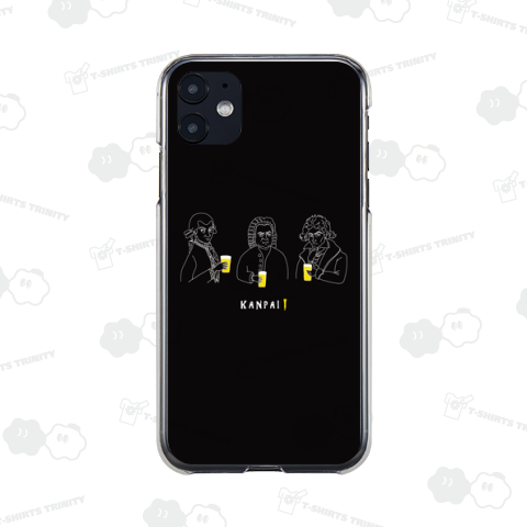 偉人 × BEER(三人の音楽家)白線画-ブラック