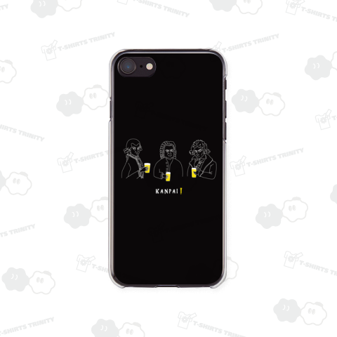 偉人 × BEER(三人の音楽家)白線画-ブラック