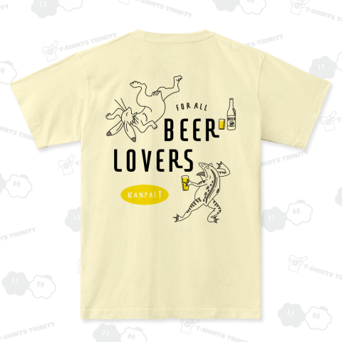 【バックプリント】名画 × BEER(鳥獣戯画・すべてのビール好きのために)黒線画