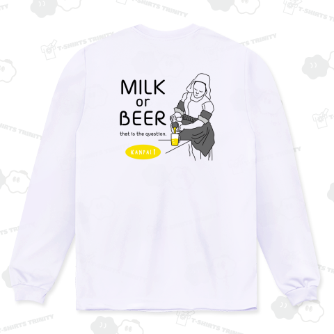 【両面プリント】名画 × BEER(牛乳を注ぐ女・牛乳かビールか、それが問題だ。)黒線画