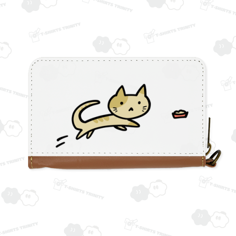 ごはんを見つけたネコ