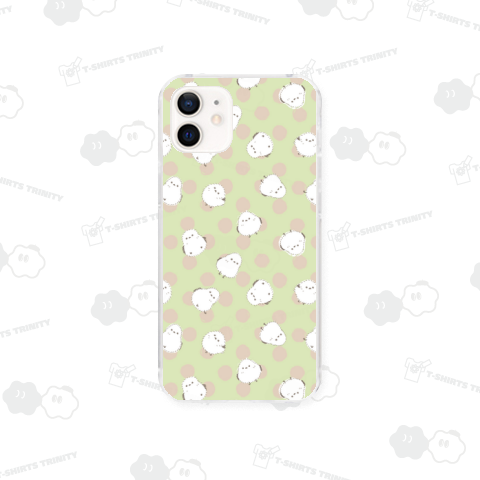 シマエナガと水玉(グリーン)