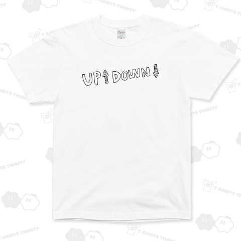 アップダウン(UP↑DOWN↓)の手描き文字