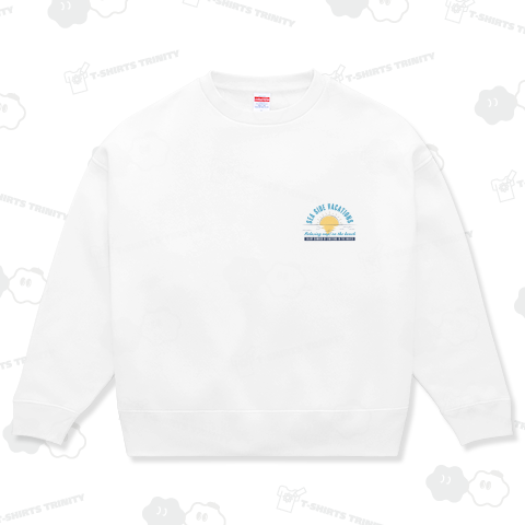 【両面】夏の海と太陽ロゴデザインT