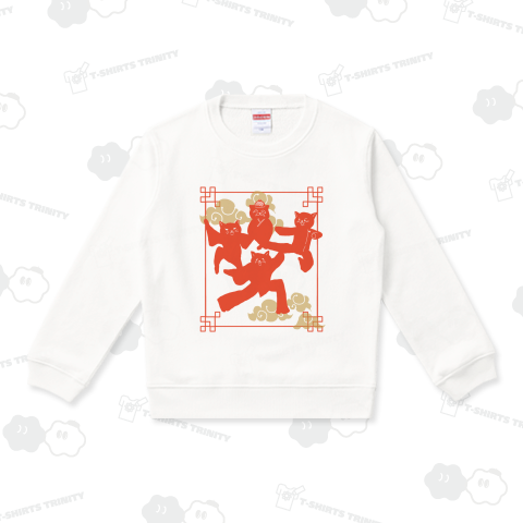 カンフーネコ(赤)【背景・白】