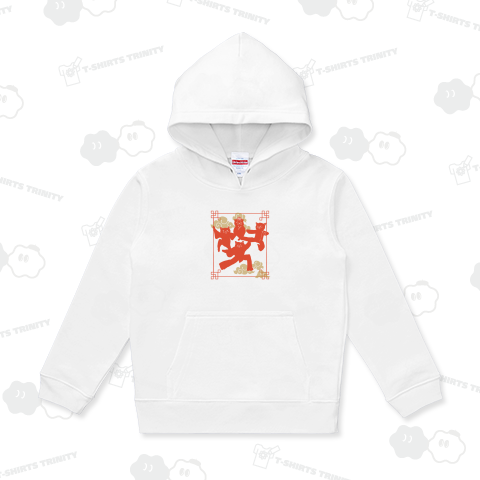 カンフーネコ(赤)【背景・白】