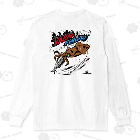 ヤエンTシャツ!障泥烏賊 炎ヤエン釣り/バックプリント+前面あり