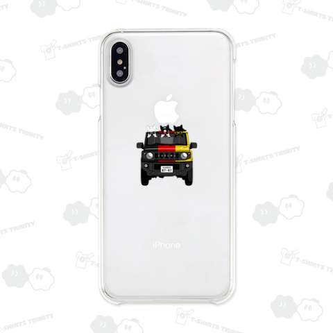 両面プリント:ドイツに憧れる3匹の鼻ぺちゃ犬と車(黒・赤・黃)[v2.3k]