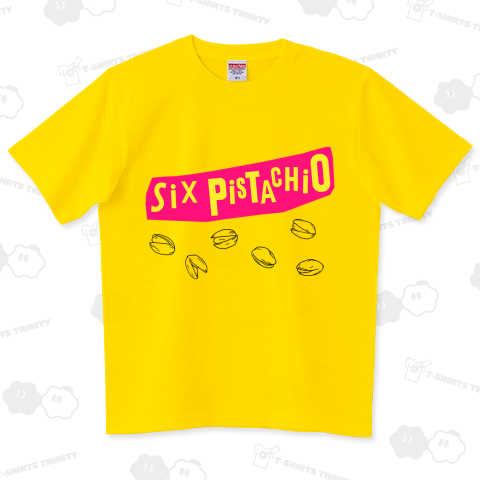 Six Pistachio(シックス ピスタチオ)【パロディ】(ロゴ(ピンク×黄)ピスタチオ(黒))