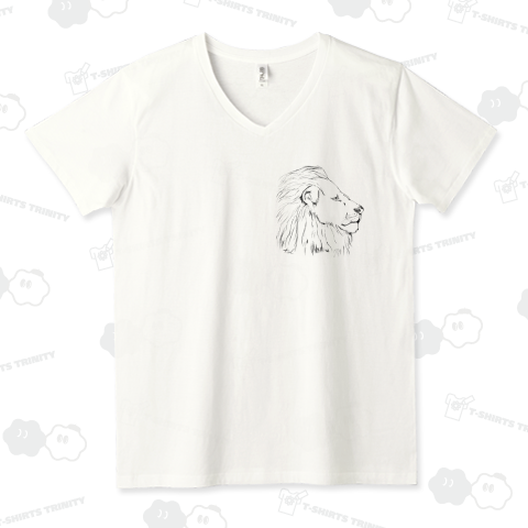 ライオンTシャツ - 手描きのラフイラスト