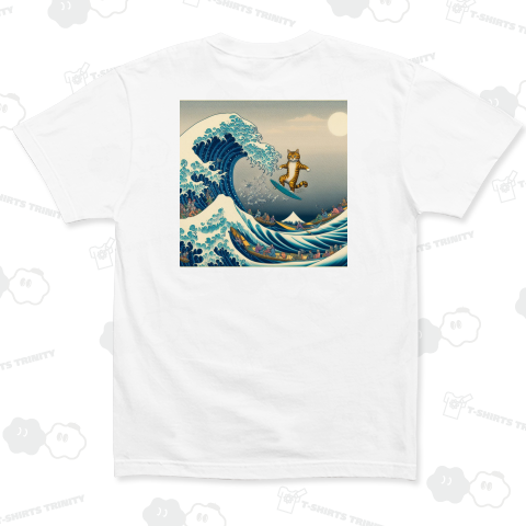 パロディアート「ネコの達人サーファー」バックプリント