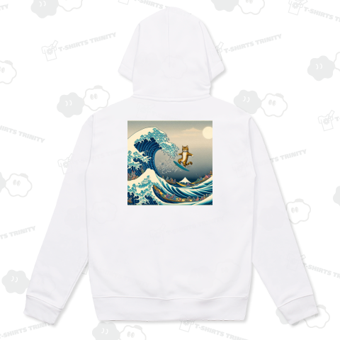 パロディアート「ネコの達人サーファー」バックプリント