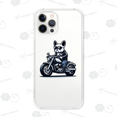 アメリカンバイクに颯爽と乗るフレンチブルドッグ