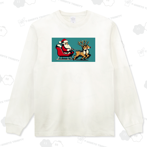 レトロアメリカンポップ「そりに乗るサンタ」