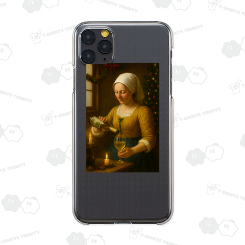 パロディアート「クリスマスに白ワインを注ぐ女」