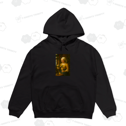 パロディアート「クリスマスにシャンパンを注ぐ女」