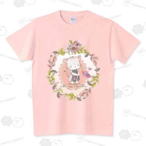 Kawaii こねこ&ことり スタンダードTシャツ(5.6オンス)
