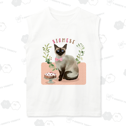 Kawaii シャム猫とケーキと