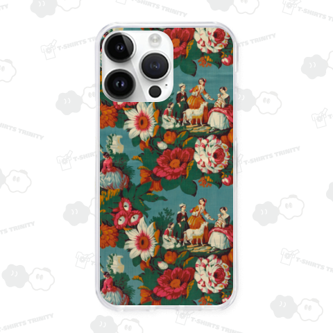 ヤギと花・アンティークファブリック