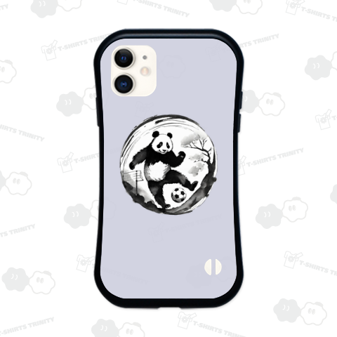 サッカーをするパンダ