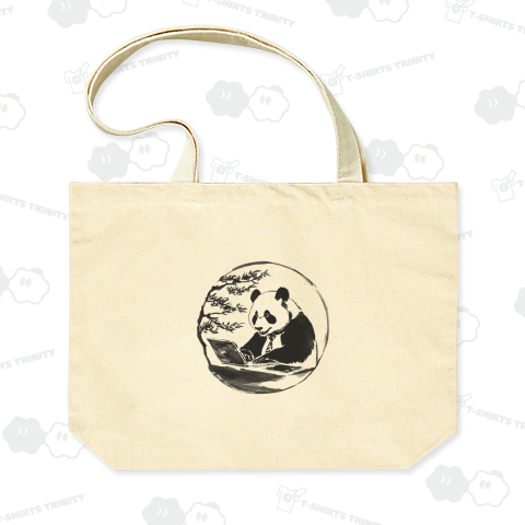 オフィスで仕事するパンダ