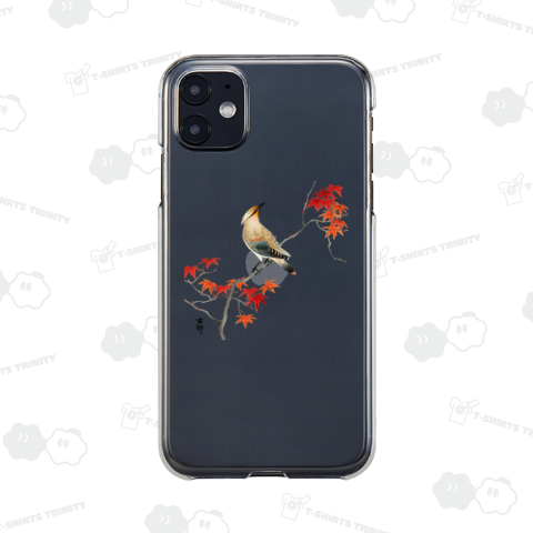 紅葉に緋連雀 小原古邨