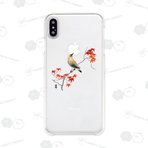 紅葉に緋連雀 小原古邨