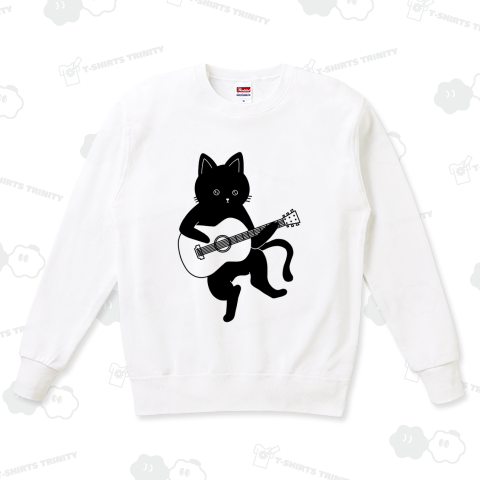 ギターを弾く黒猫