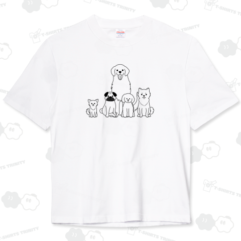 おすわりわんこ(モノクロ)