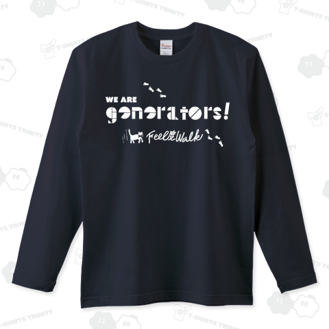 【片面・白色文字】 ロゴデザイン/GeneratorSHIP ロングTシャツ(5.6オンス)