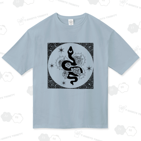 蛇にバラ(モノクロ)