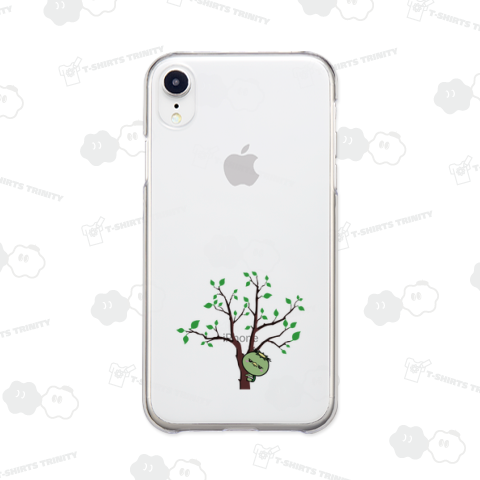 自然大好き 木陰に隠れて見守るカッパくん