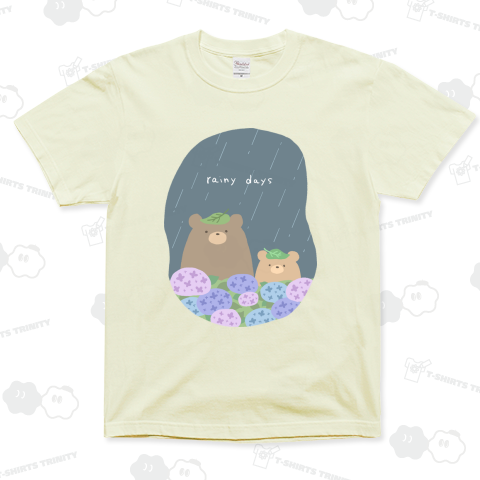 あじさいとくまのおやこ