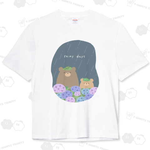 あじさいとくまのおやこ