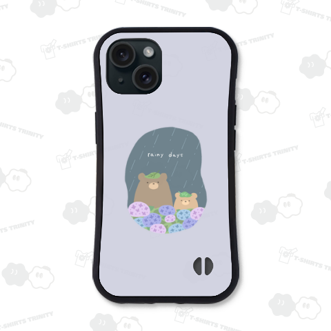 あじさいとくまのおやこ