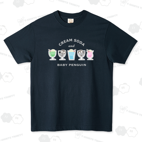 クリームソーダと赤ちゃんペンギン(黒地)