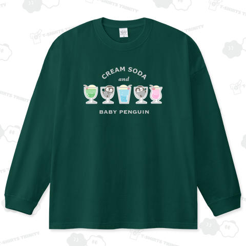 クリームソーダと赤ちゃんペンギン(黒地)