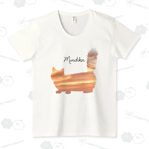 空猫 - マンチカン(長毛) 《図案位置 拡大縮小 文字入れ スタンプ等 可能テンプレート》