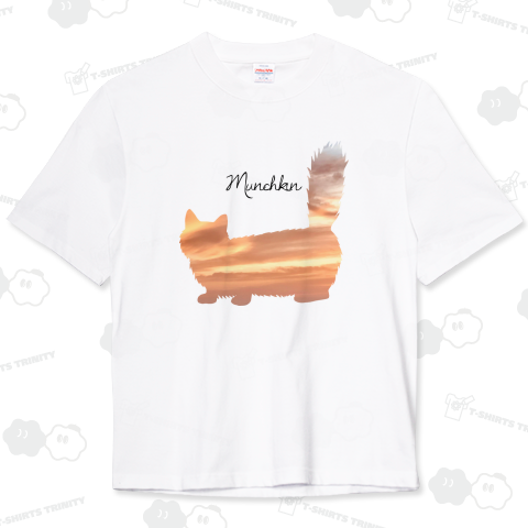 空猫 - マンチカン(長毛) 《図案位置 拡大縮小 文字入れ スタンプ等 可能テンプレート》