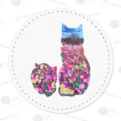 華猫 - ふたりねこ《図案位置 拡大縮小 文字入れ等 カスタマイズ可能》