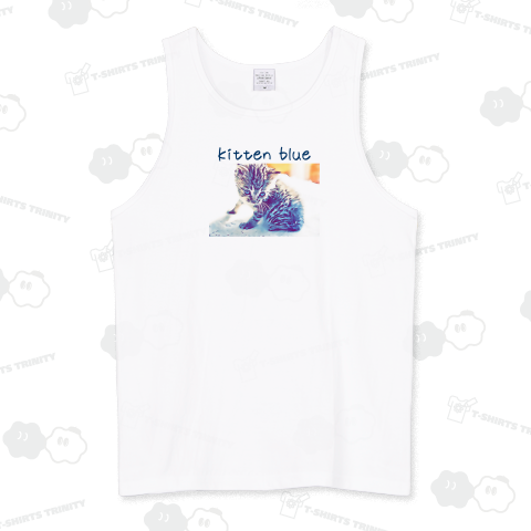 kitten blue《図案位置 拡大縮小 文字入れ等 カスタマイズ可能》