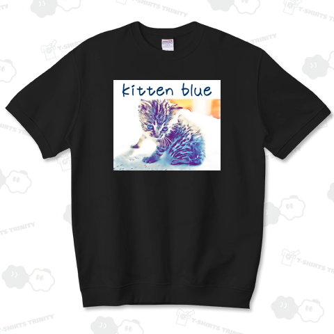kitten blue《図案位置 拡大縮小 文字入れ等 カスタマイズ可能》