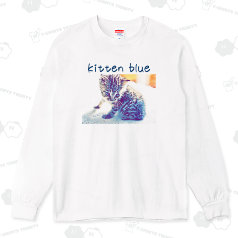 kitten blue《図案位置 拡大縮小 文字入れ等 カスタマイズ可能》