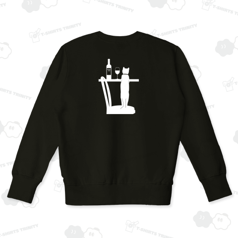 【背中プリント】猫はBARにいる(白)