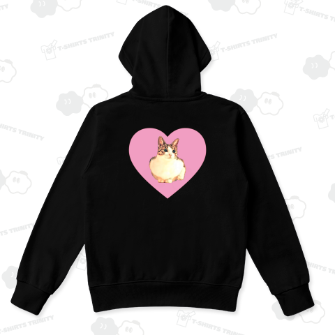 【背中プリント】ハチワレハート《図案位置 拡大縮小 文字入れ等 カスタマイズ可能》