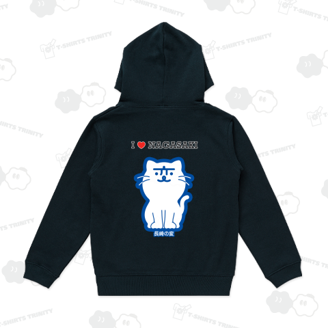 【背中プリント】長崎の変 にゃーが シロ I LOVE NAGASAKI ご当地 ver,II