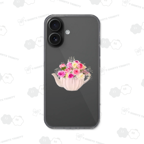 ティーポットと花