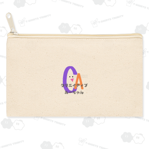 クリエイティブあーちゃん公式ロゴ フラットコットンポーチ